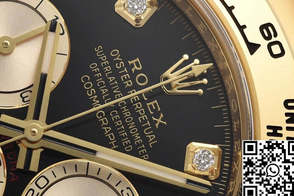 Rolex Hourmarker M126518 Diamond Cosmograph Factory Daytona Bezel Black Clean 0725